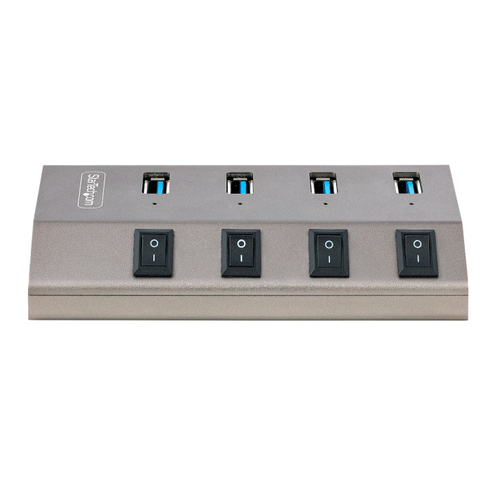 StarTech.com Hub USB-C avec Auto-Alimenté à 4 Ports - Hub USB Type C vers USB-A pour PC de Bureau/Portable - Hub USB 3.0 5Gbp