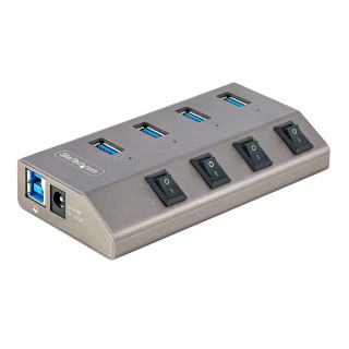 StarTech.com Hub USB-C avec Auto-Alimenté à 4 Ports - Hub USB Type C vers USB-A pour PC de Bureau/Portable - Hub USB 3.0 5Gbp