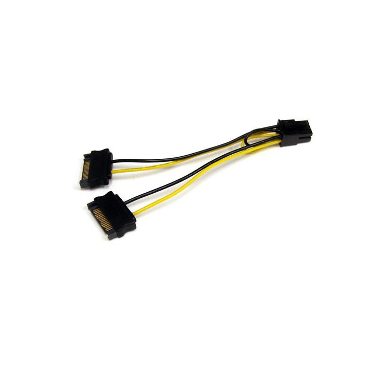 StarTech.com Câble adaptateur d'alimentation SATA vers carte vidéo PCI Express 6 broches de 15 cm