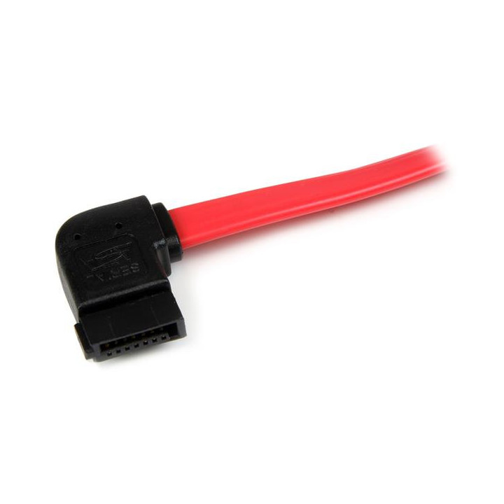 StarTech.com Câble SATA Coudé - SATA vers SATA à angle gauche - Cable SATA 45 cm - Coude Gauche