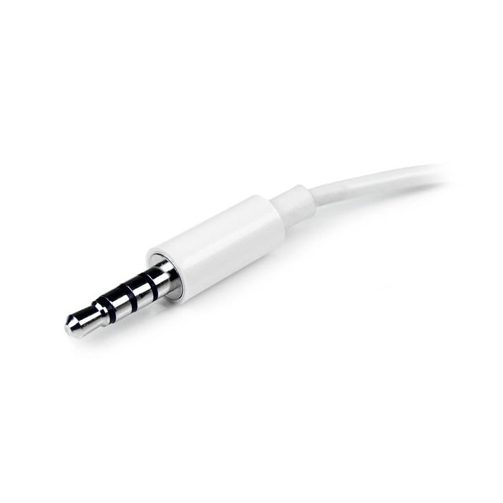 StarTech.com Adaptateur pour casque avec prises pour écouteur et microphone séparées - Mini-Jack 3,5mm 1x (M) 2x (F) - Blanc