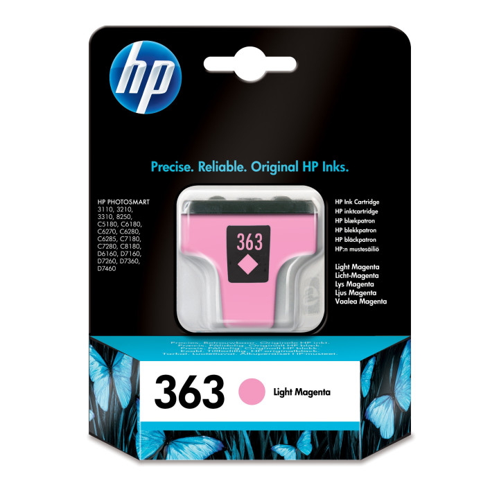 HP 363 lys magenta printerpatron med Vivera blæk cartouche d'encre 1 pièce(s) Original Rendement standard Magenta clair