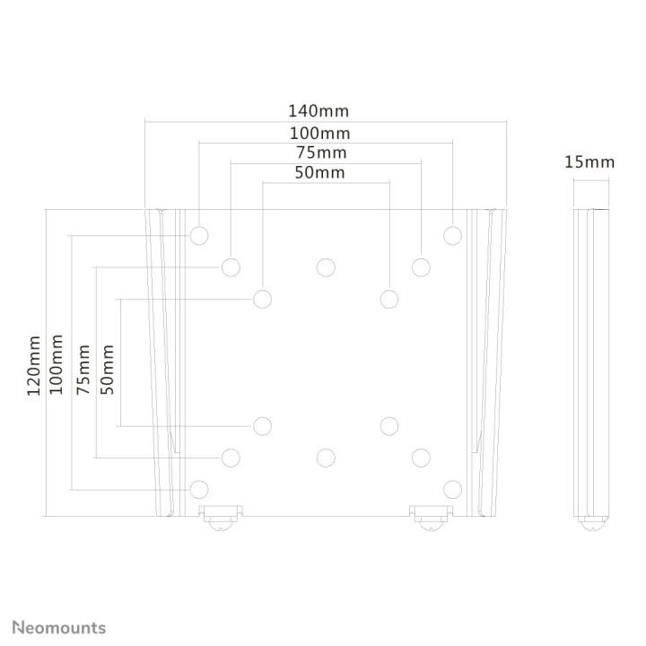 Neomounts FPMA-W25BLACK Support pour écran mural 10-30" - ultra-plat