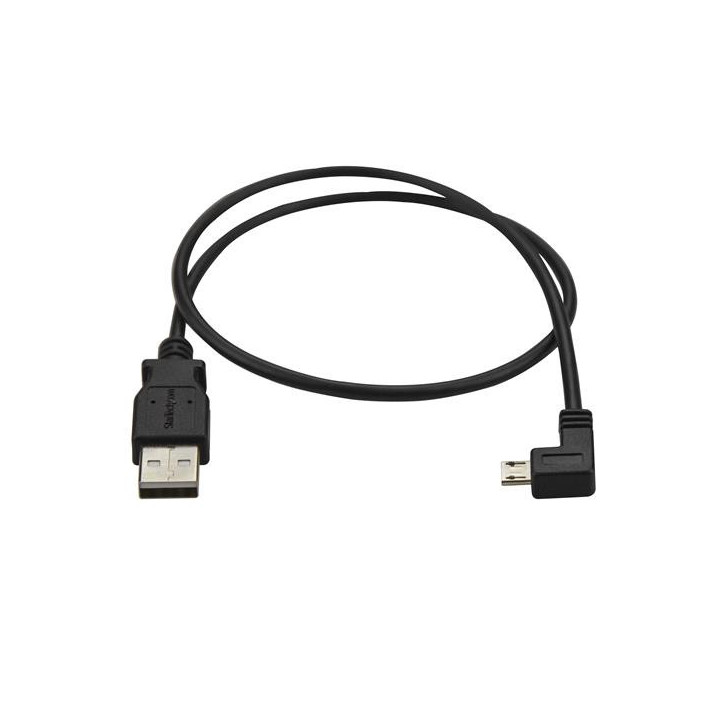 StarTech.com Câble USB vers Micro USB coudé à angle gauche de 50 cm - 0,25 mm² - M/M - Noir