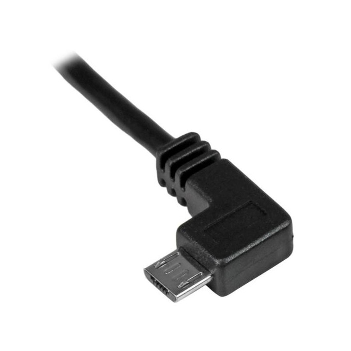 StarTech.com Câble USB vers Micro USB coudé à angle gauche de 50 cm - 0,25 mm² - M/M - Noir