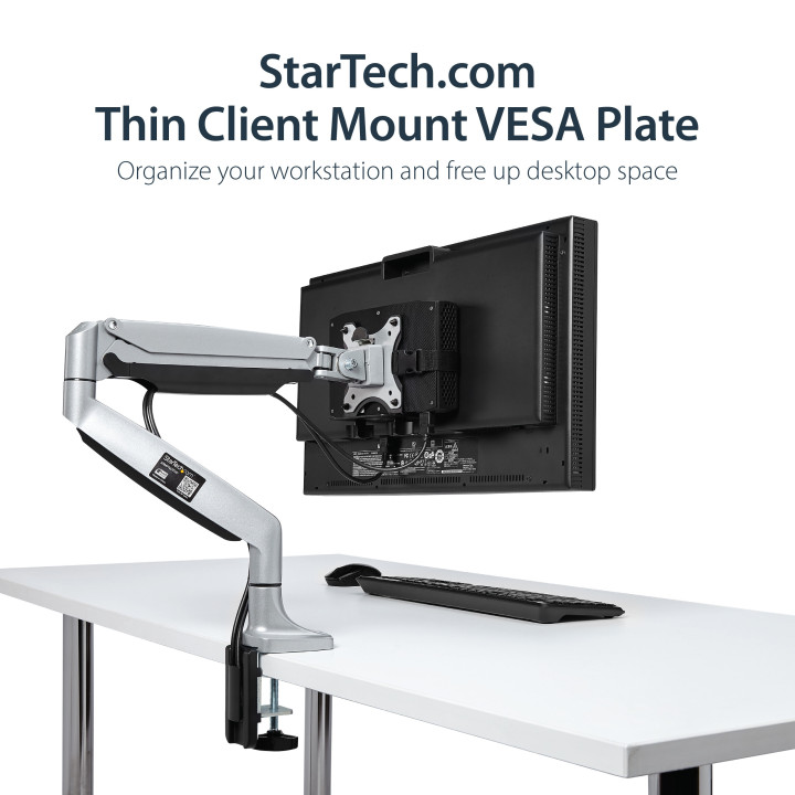 StarTech.com Support VESA pour Client Léger (jusqu'à 5kg) - Montage sous Bureau / Derrière Écran pour mini PC