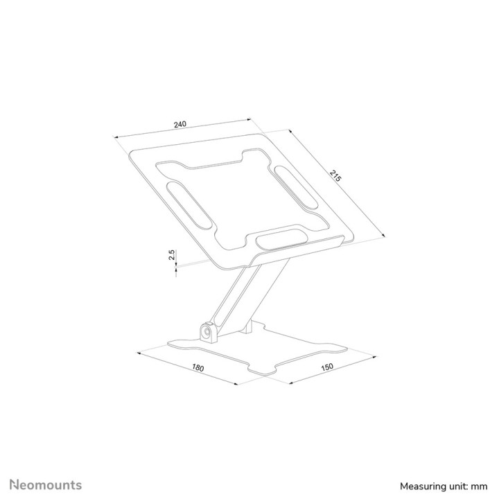 Neomounts DS20-740BL1 Support pour ordinateur portable 11-15" - ajustement en hauteur - pliable - compact - universel