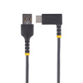 StarTech.com Câble de Charge Rapide USB-A vers USB-C de 30cm, Robuste, Coudé à Droite, Charge et Synchronisation, 3A, USB 2.