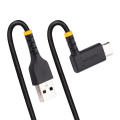 StarTech.com Câble de Charge Rapide USB-A vers USB-C de 30cm, Robuste, Coudé à Droite, Charge et Synchronisation, 3A, USB 2.