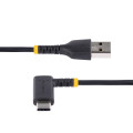 StarTech.com Câble de Charge Rapide USB-A vers USB-C de 30cm, Robuste, Coudé à Droite, Charge et Synchronisation, 3A, USB 2.