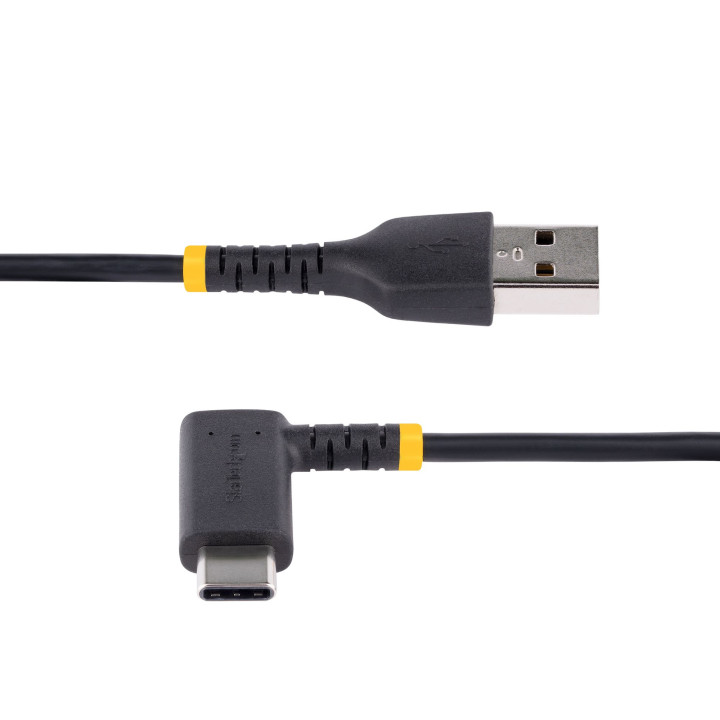 StarTech.com Câble de Charge Rapide USB-A vers USB-C de 30cm, Robuste, Coudé à Droite, Charge et Synchronisation, 3A, USB 2.