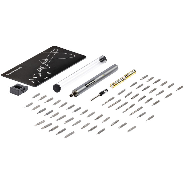 StarTech.com Tournevis de Précision Électrique - 55 Embouts - Mini Tournevis Magnétique sans Fil - Réparation Électronique