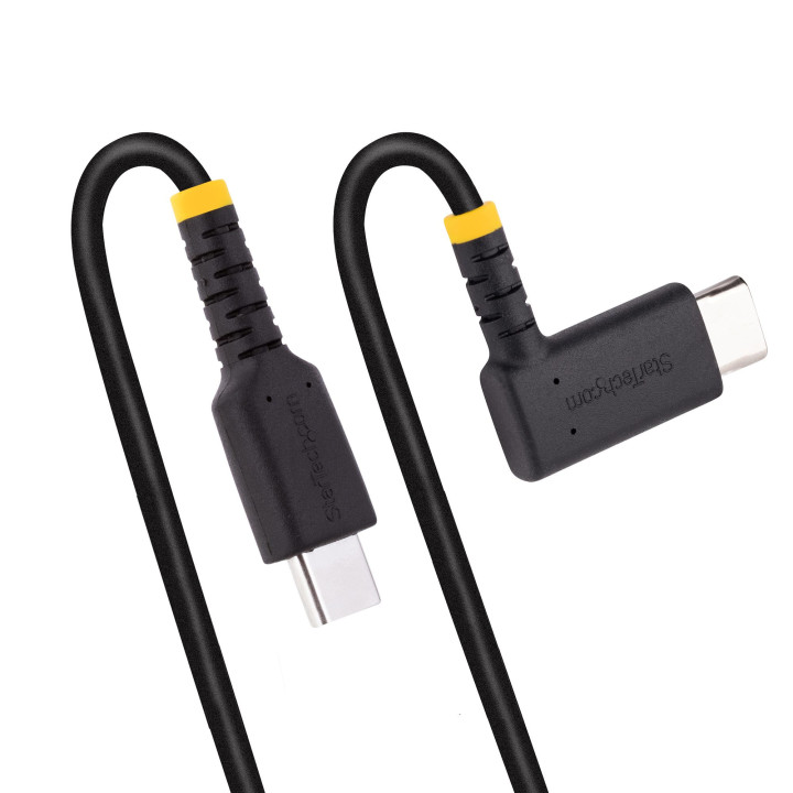 StarTech.com Câble de Charge Rapide USB-C de 15cm, Robuste, Spiralé, Charge et Synchronisation, 3A, USB 2.0, Gaine TPE et Fib