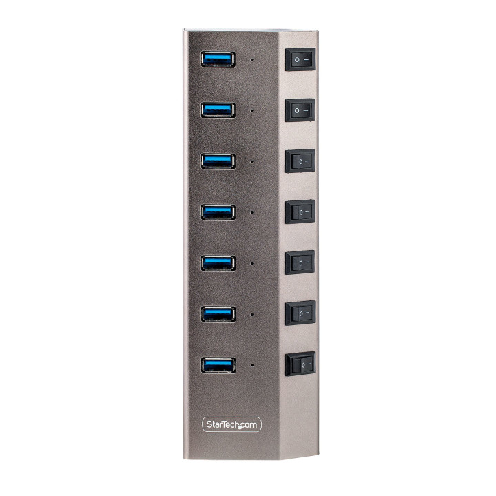 StarTech.com Hub USB-C avec Auto-Alimenté à 7 Ports - Hub USB Type C vers USB-A pour PC de Bureau/Portable - Hub USB 3.0 5Gbp