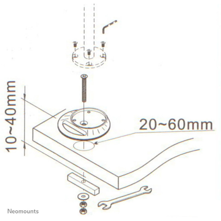 Neomounts FPMA-D9GROMMET Support de bureau à œillet