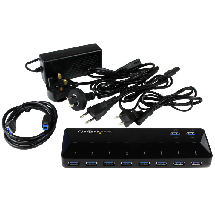 StarTech.com Concentrateur USB 3.0 (5Gbps) 10 ports avec Ports de Charge et de Synchronisation - 8 x USB-A, 2 x USB-A ports de 