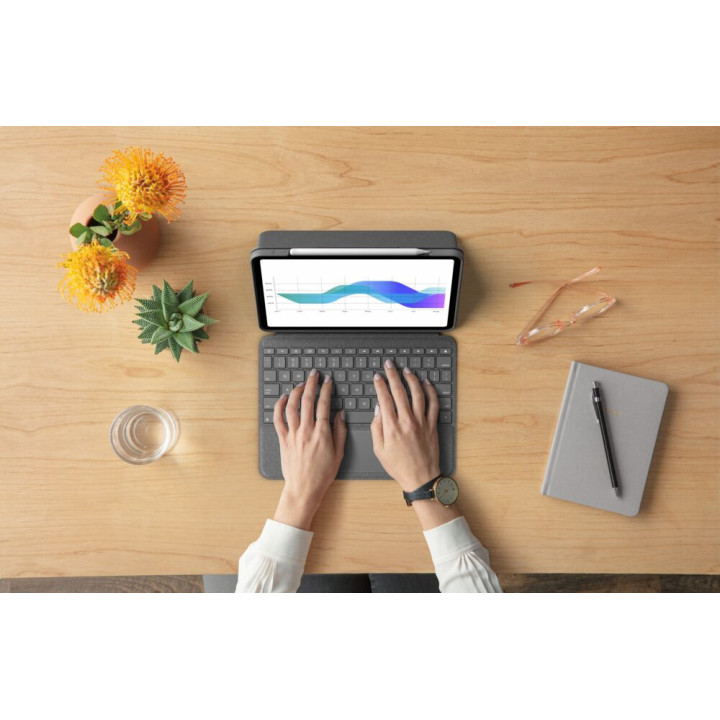 Logitech Folio Touch Gris Smart Connector QWERTZ Suisse