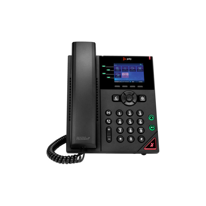 Poly Téléphone IP VVX 250 à 4 lignes et compatible PoE