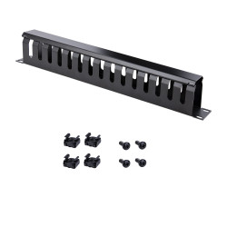 StarTech.com Panneau de Gestion de Câbles pour Rack 1U à Goulotte Horizontale avec Couvercle - Goulotte de Câbles pour Rack 