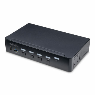 StarTech.com Switch KVM DisplayPort 4 Ports, Moniteur Unique 4K 60Hz, 6 Ports USB, Commutation par Touche de Raccourci et Bouto