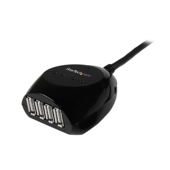 StarTech.com Câble USB 2.0 actif de 15m - Rallonge USB 2.0 avec hub à 4 ports - Noir