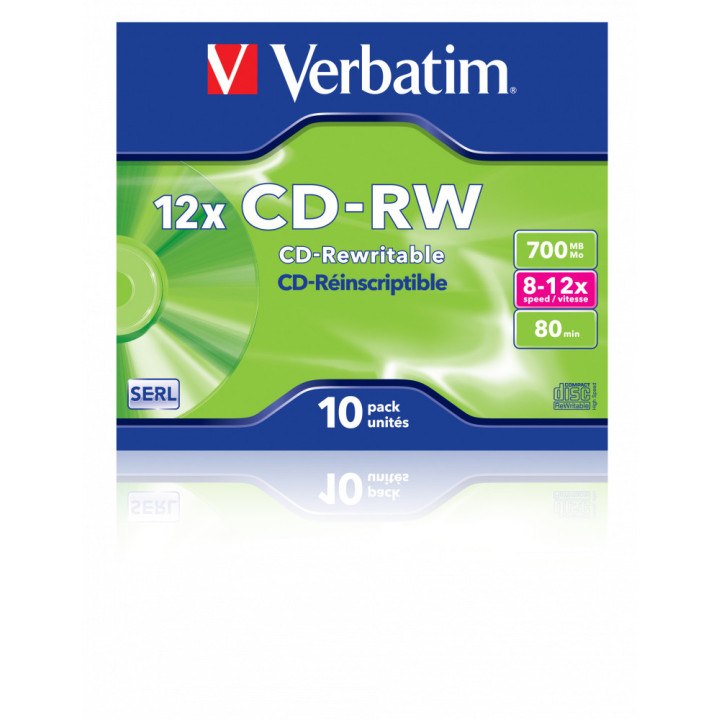 Verbatim CD-RW 12x 700 Mo 10 pièce(s)