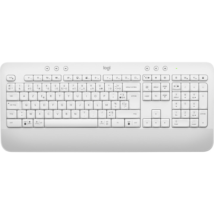 Logitech 920-010968 clavier Bureau Bluetooth AZERTY Français Blanc
