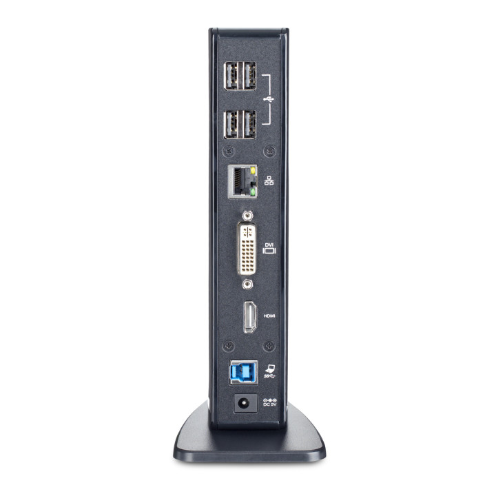 StarTech.com Station d'Accueil pour Ordinateur Portable USB 3.0 à Double Écran avec HDMI et DVI/VGA, Hub USB-A 6x, GbE, Audio