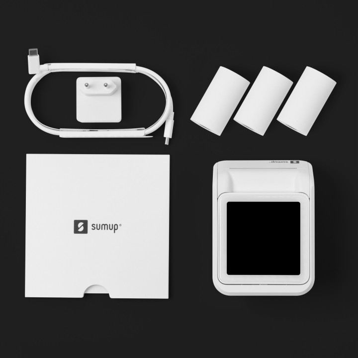 SumUp Solo lecteur de cartes à puce Batterie Wi-Fi + 4G Blanc