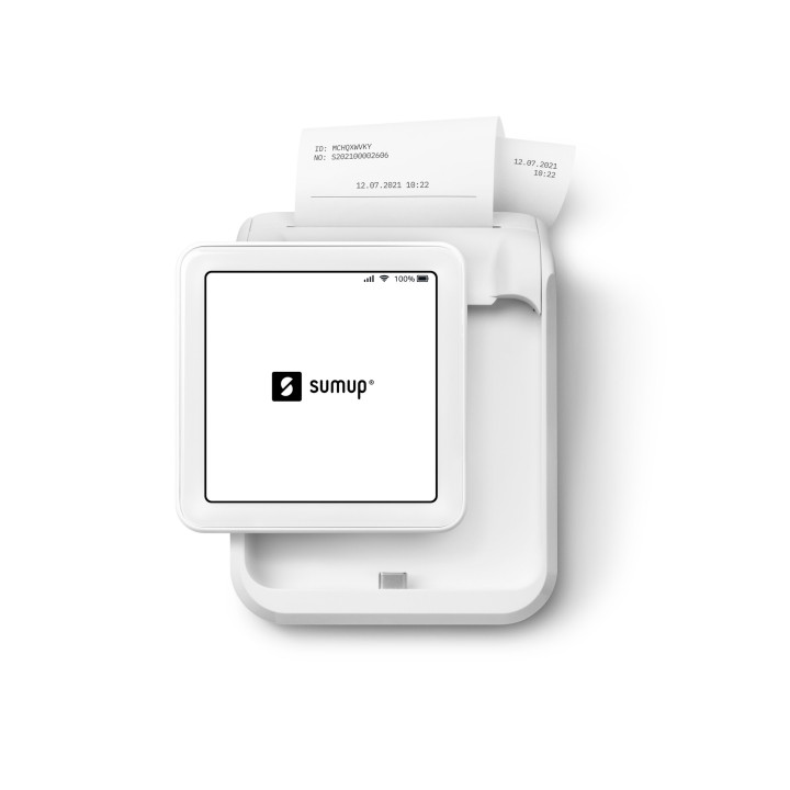 SumUp Solo lecteur de cartes à puce Batterie Wi-Fi + 4G Blanc