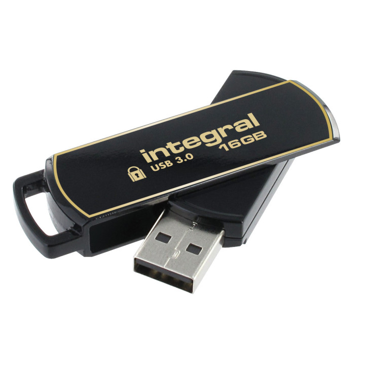 Integral INFD16GB360SEC3.0 lecteur USB flash 16 Go USB Type-A 3.2 Gen 1 (3.1 Gen 1) Noir, Or