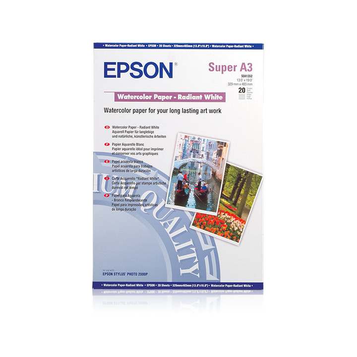Epson Pap Aquarelle blanc A3+ (20f./190g)