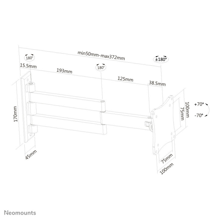 Neomounts FPMA-W830 Support d'écran mural 10-27" - orientable