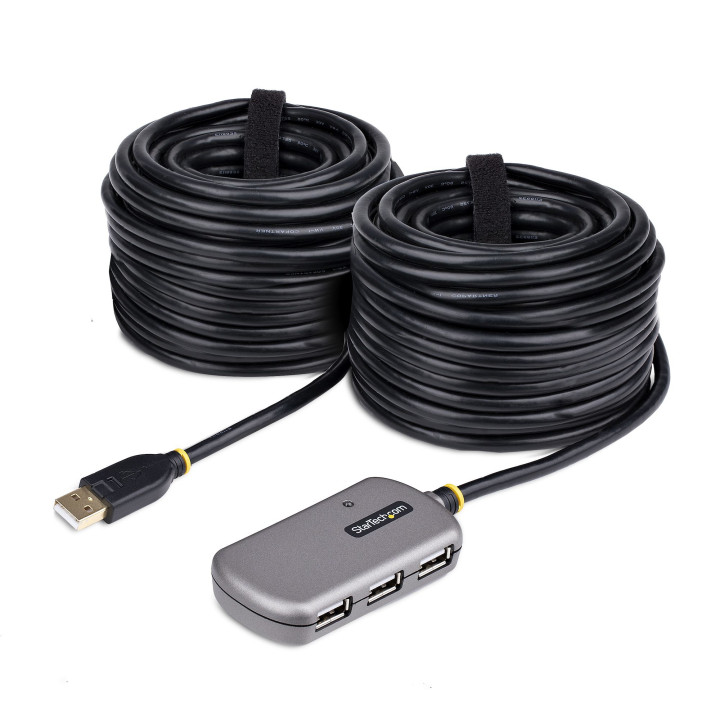 StarTech.com Hub USB d'Extension - Câble d'Extension USB 2.0 de 24m avec Concentrateur USB-A à 4 Ports, Câble Répéteur USB