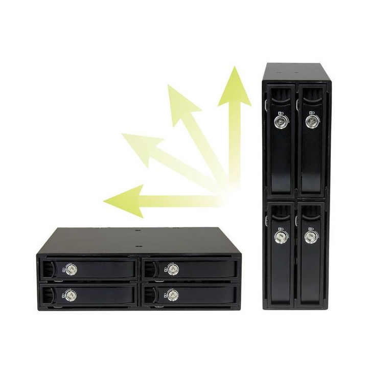 StarTech.com Backplane pour 4 disques durs SAS/SATA de 2,5" - Rack mobile 4x HDD / SSD avec échange à chaud