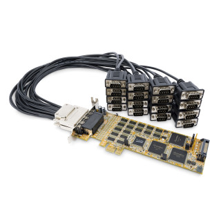 StarTech.com Carte Série PCI Express - 16 Ports DB9 RS232 - Low + Full Profile - Adaptateur Série Multiport - Carte Série PC