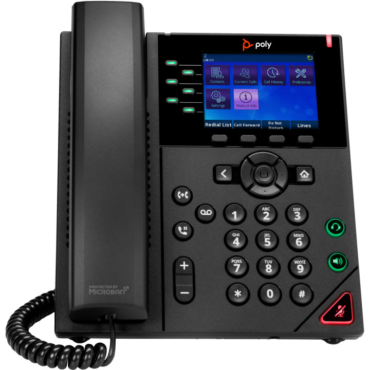POLY Téléphone IP OBi VVX 350 à 6 lignes et compatible PoE