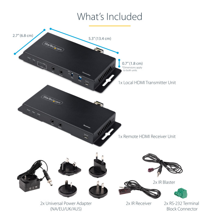 StarTech.com Kit Extender HDMI Fibre Optique - 4K60Hz jusqu'à 1km (Monomode) ou 300m (Multimode) Fibre optique LC, HDR, HDCP, 