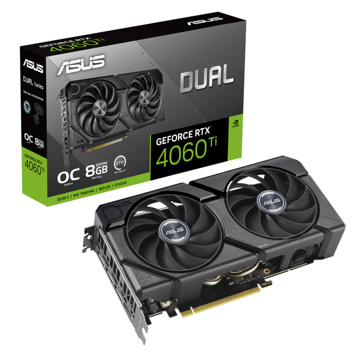 ASUS Dual -RTX4060TI-O8G-EVO NVIDIA GeForce RTX 4060 Ti 8 Go GDDR6