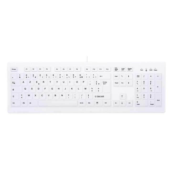 CHERRY AK-C8100F-UVS-W/FR clavier Médical USB AZERTY Français Blanc