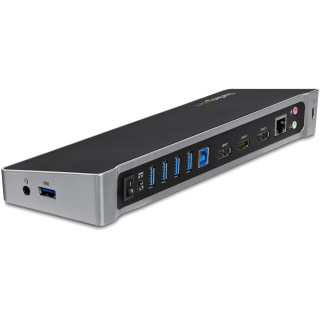 StarTech.com Station d'Accueil USB 3.0 à 3 Écrans avec 2x 4K DisplayPort et HDMI - Hub USB-A à 5 Ports (1x Fast-Charge), Aud