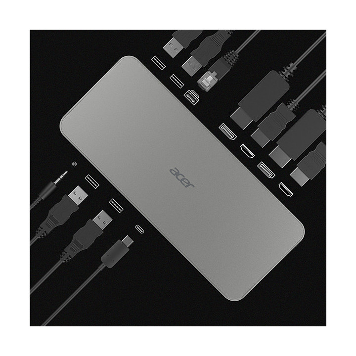 Acer USB Type-C Docking Station D501 Station d'accueil USB 3.2 Gen 1 (3.1 Gen 1) Type-C Gris