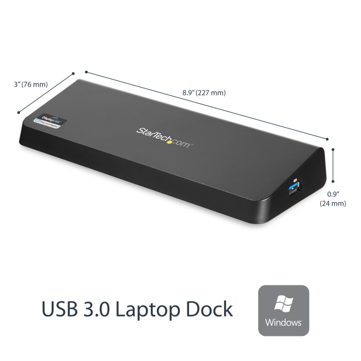 StarTech.com Station d'Accueil USB 3.0 Double Écran avec HDMI et DisplayPort 4K - USB 3.0 vers 4x USB-A, Ethernet, HDMI et DP 