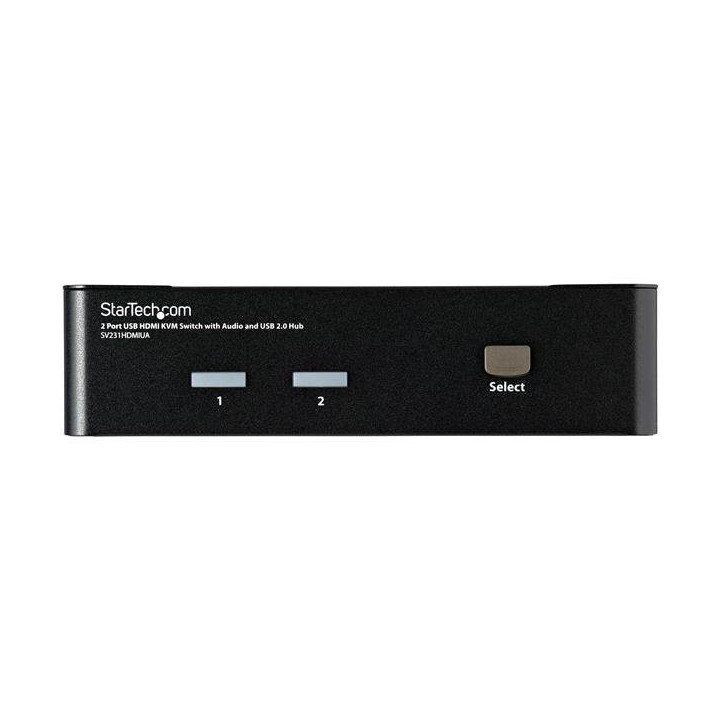 StarTech.com Commutateur KVM HDMI USB 2 ports avec audio et concentrateur USB 2.0