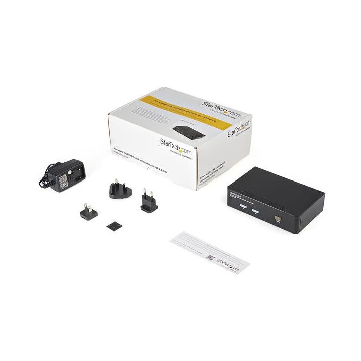 StarTech.com Commutateur KVM HDMI USB 2 ports avec audio et concentrateur USB 2.0