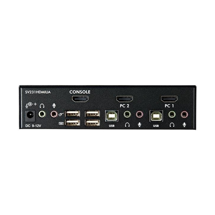 StarTech.com Commutateur KVM HDMI USB 2 ports avec audio et concentrateur USB 2.0
