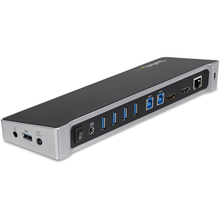 StarTech.com Station d'accueil USB 3.0 pour deux PC portables - KVM - Partagez un clavier, une souris, 2 écrans et des fichier