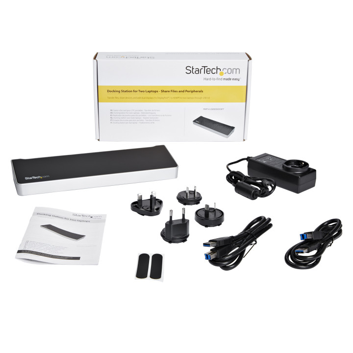 StarTech.com Station d'accueil USB 3.0 pour deux PC portables - KVM - Partagez un clavier, une souris, 2 écrans et des fichier