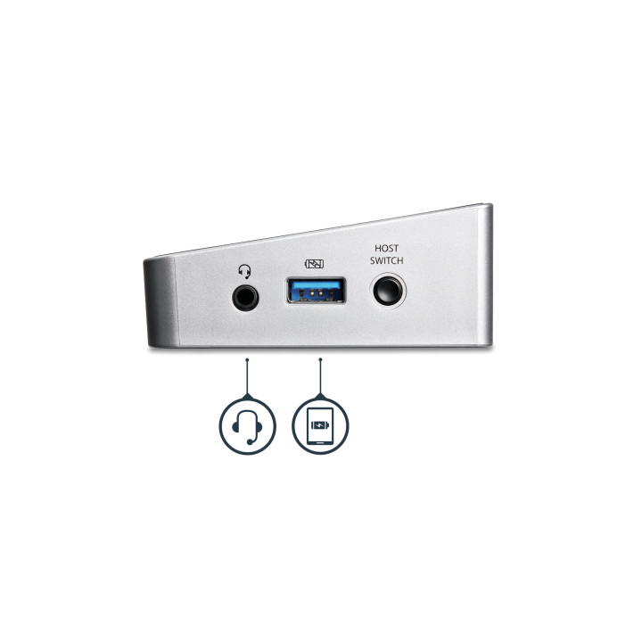 StarTech.com Station d'accueil USB 3.0 pour deux PC portables - KVM - Partagez un clavier, une souris, 2 écrans et des fichier