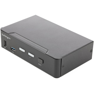 StarTech.com Commutateur KVM HDMI, 2 Ports - Moniteur Unique 4K 60Hz Ultra HDR - Commutateur KVM de Bureau HDMI 2.0 avec Hub US